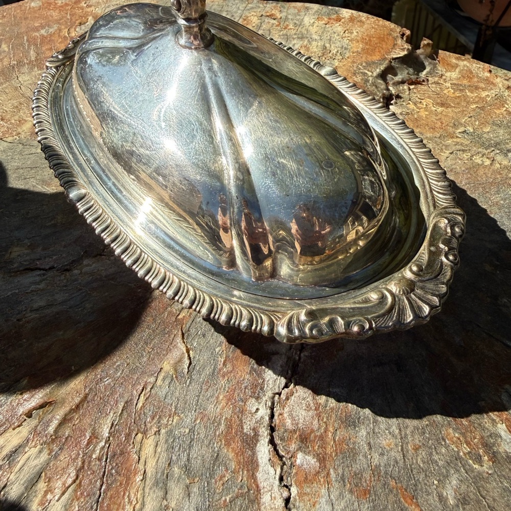 Vintage Silver-Plate Covered Serving Dish - Elegant Dining Centerpiece